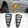Car LED DRL For Toyota Camry 2015 2016 2017 Daytime Running Light Fog Lamp cover with yellow turn signal