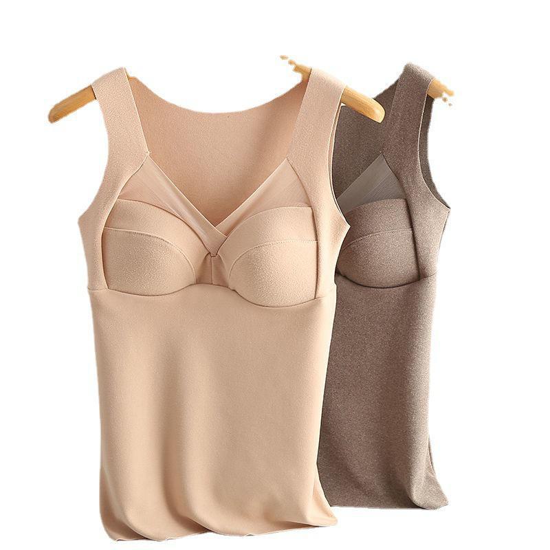Women's Warm Velvet Vest with Chest Pad - Winter Tops Large Sizes