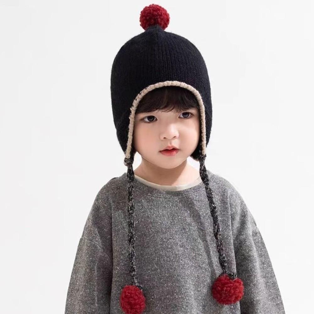 Windproof Pullover Cap Warm Beanie Hat New Ear Protection Hat  Kids