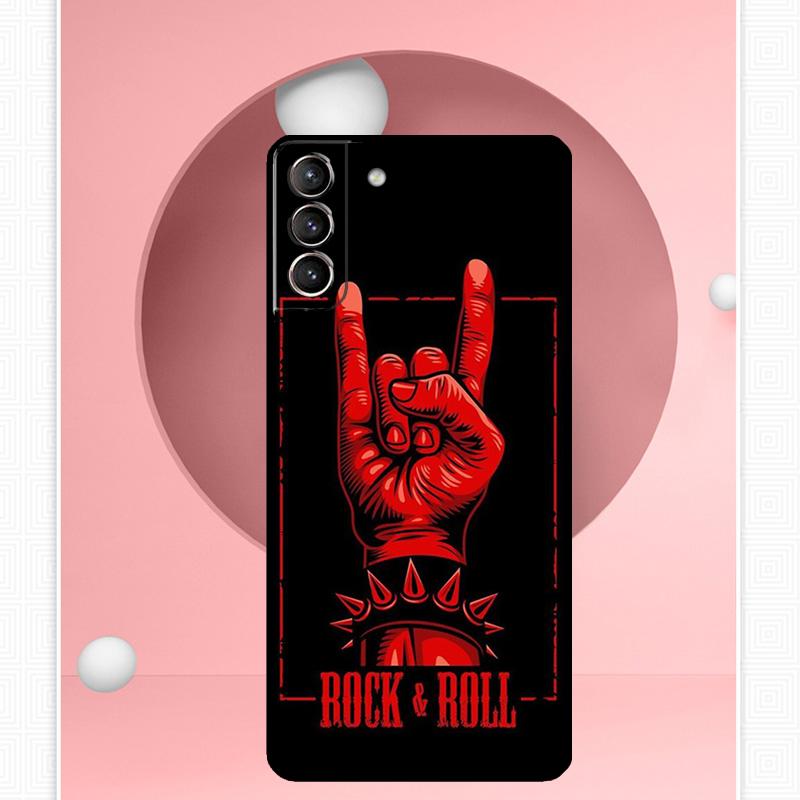 Rock and Roll Skull Case For Samsung Galaxy S25 Ultra S21 S22 S23 S24 Ultra S9 S10 S20 Plus S25 FE Cover Funda