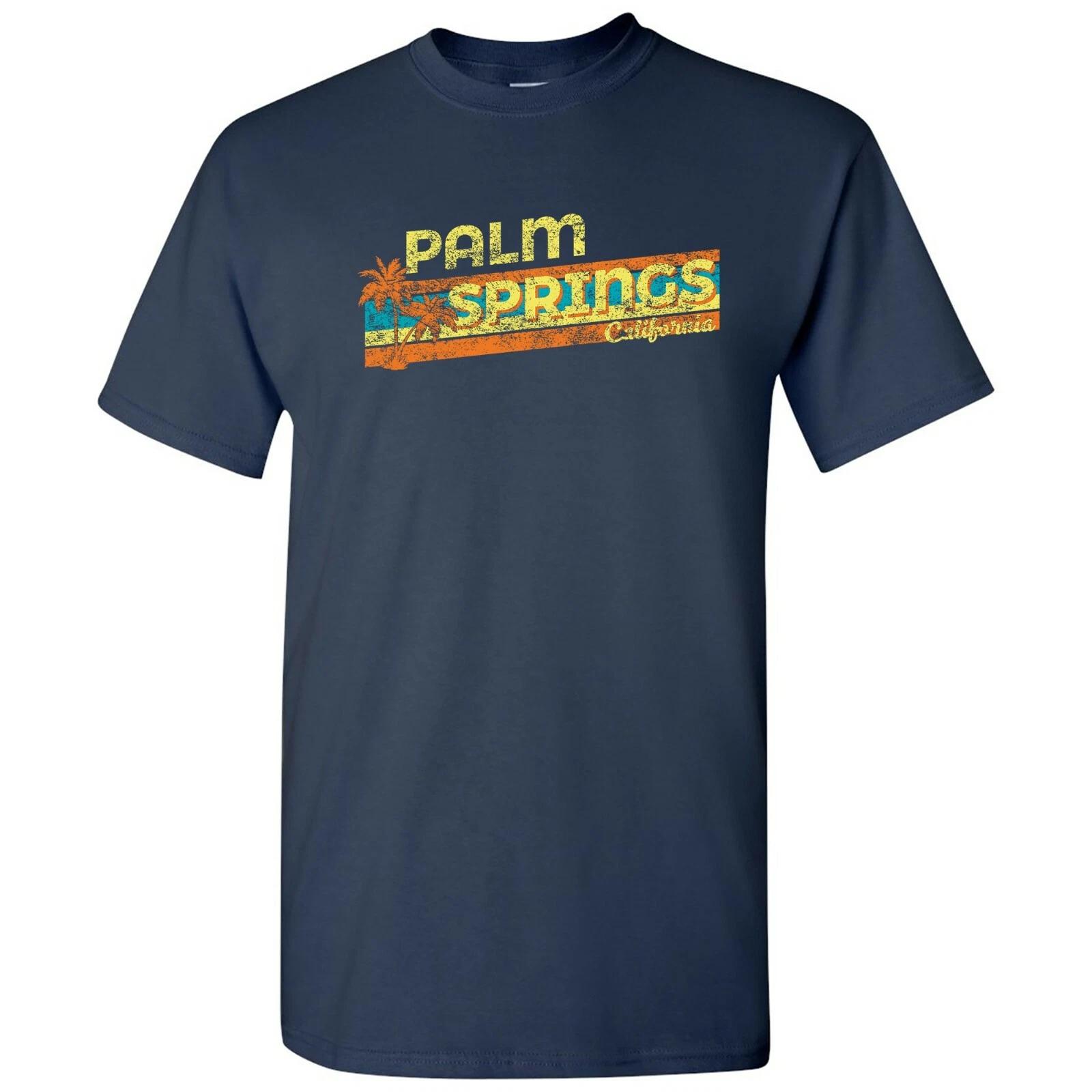 Palm Springs Retro Resort - Vacation Holiday Summer T Shirt - Navy M