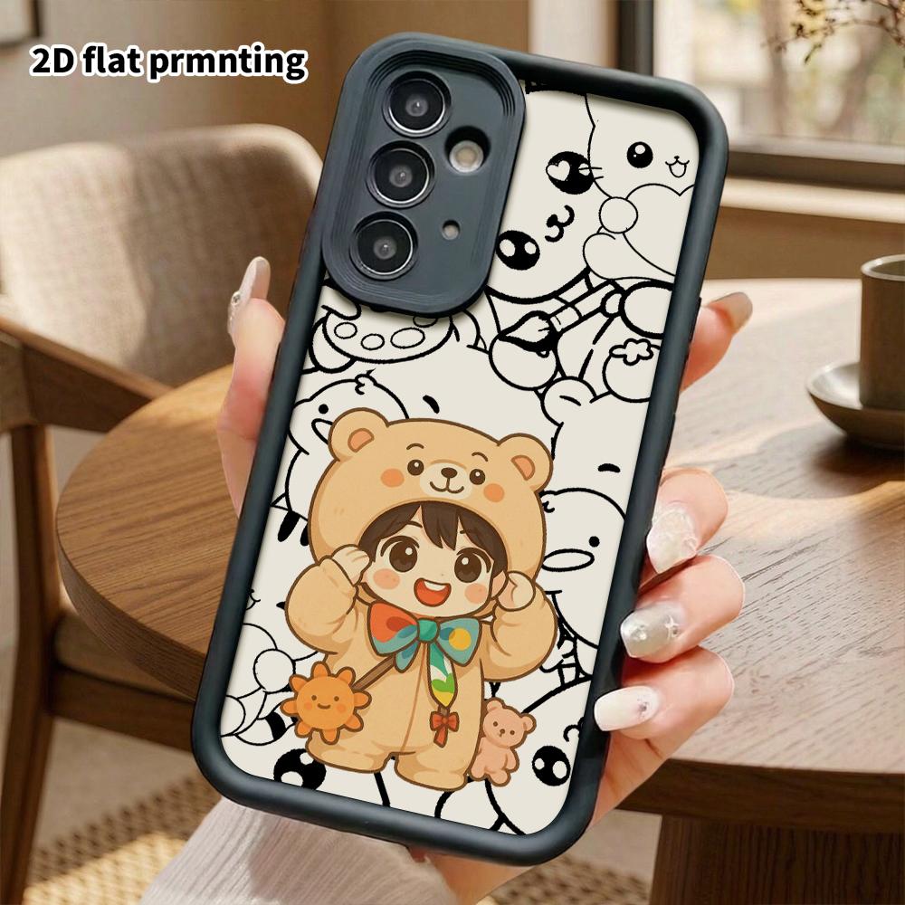 Phone case: 2D flat, suitable for Samsung Galaxy A34 A35 M05 M06 S20 S22 S21 FE Plus 5G protective cases, bear onesie, perfect Christmas and Halloween