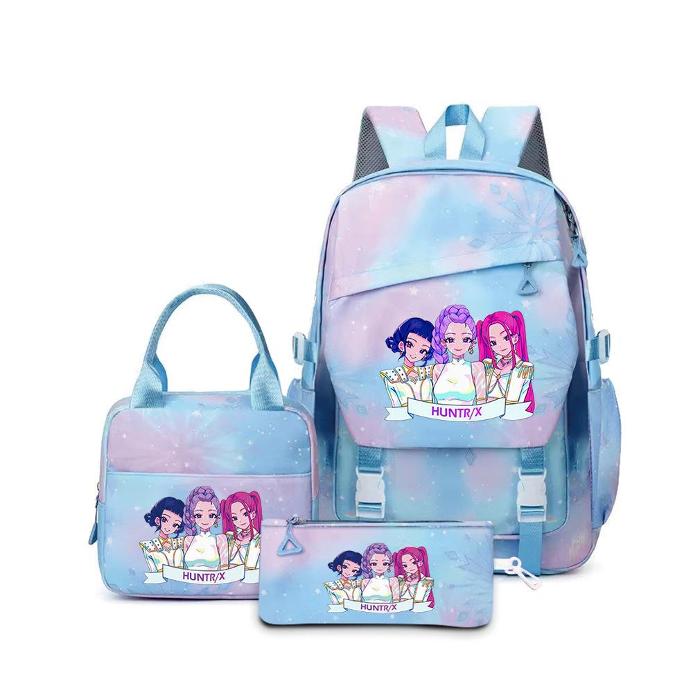 Kpop Demon Hunters, Elementary School Bag, Children'S Backpack, Lunch Bag, Pencil Bag, Three-Piece Set, Student Backpack