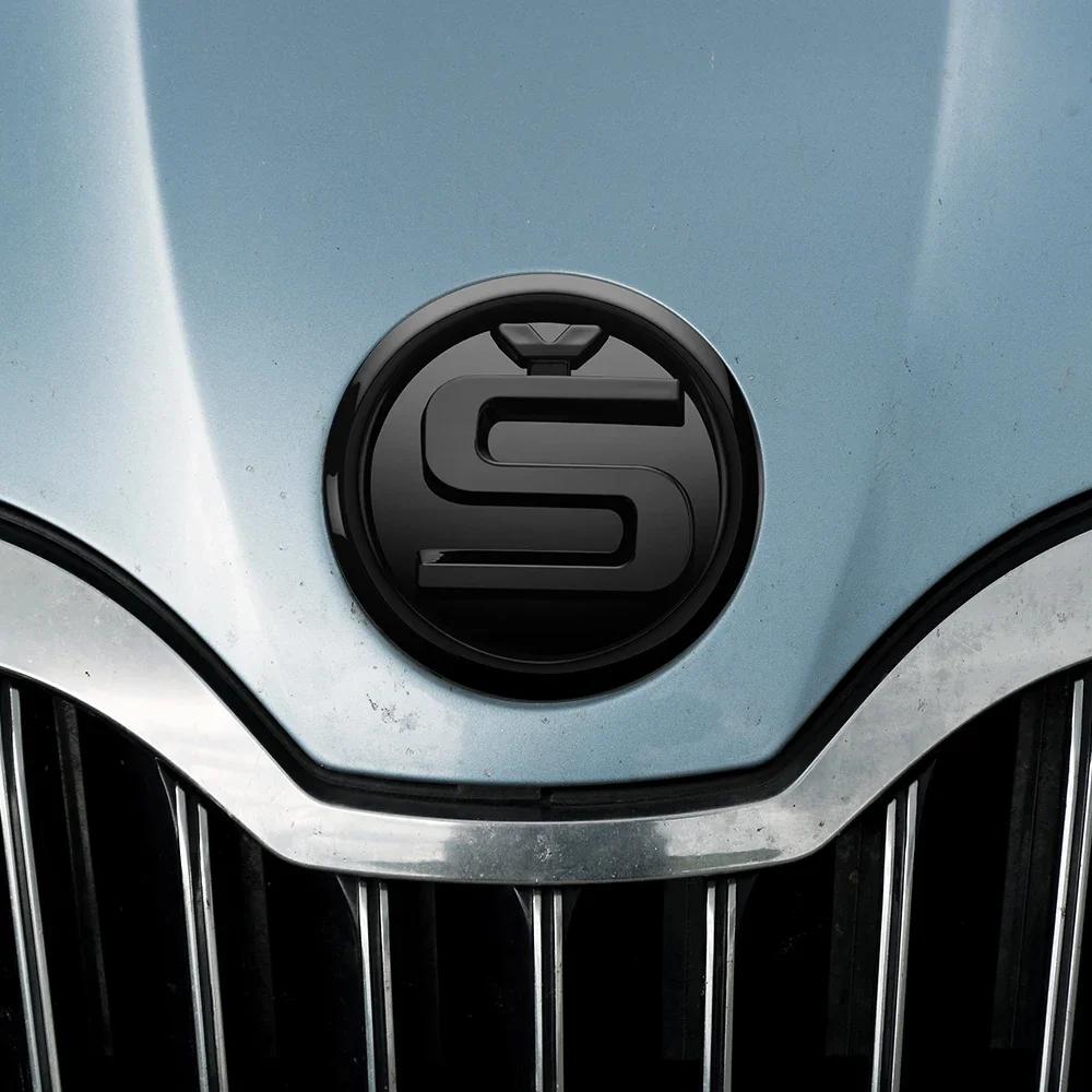 Car Sticker Badge For Skoda Hood Sticker 110mm Black S Logo Emblem For SKODA ENYAQ SUPERB OCTAVIA KAMIQ KODIAQ FABIA SCALA Skoda