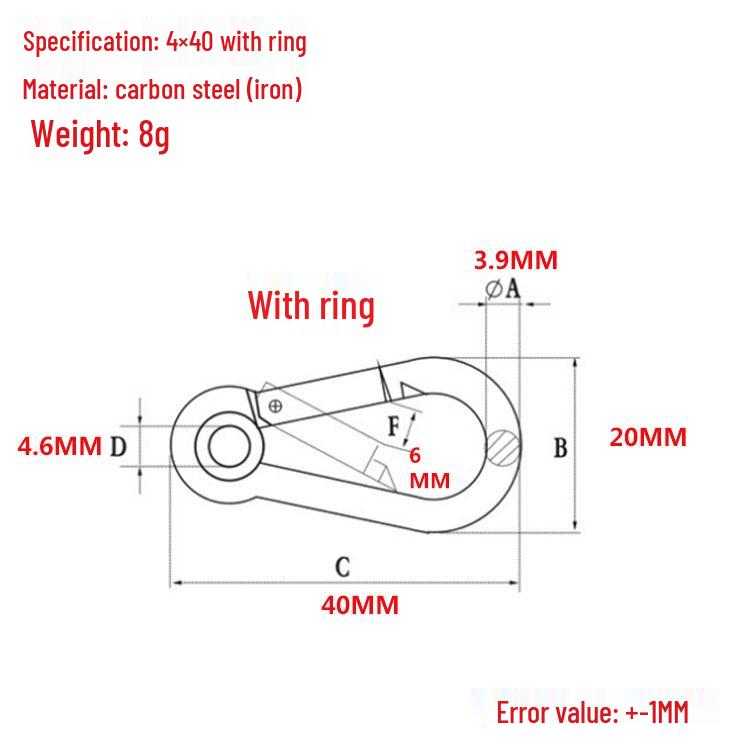 Galvanized Ring Eye Spring Hook Safety Buckle with Lifting Eye and Hook