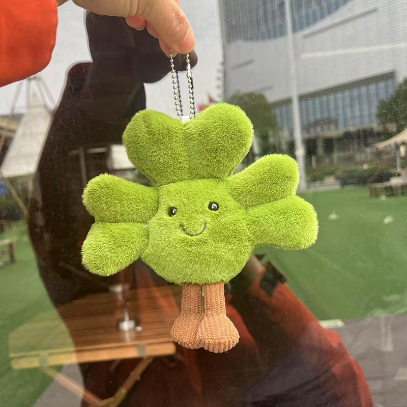 

Милый мультяшный брелок в виде трехлистного клевера, мягкая плюшевая игрушка, подвеска для сумки/машины, украшение, подарок лучшему другу 1pc