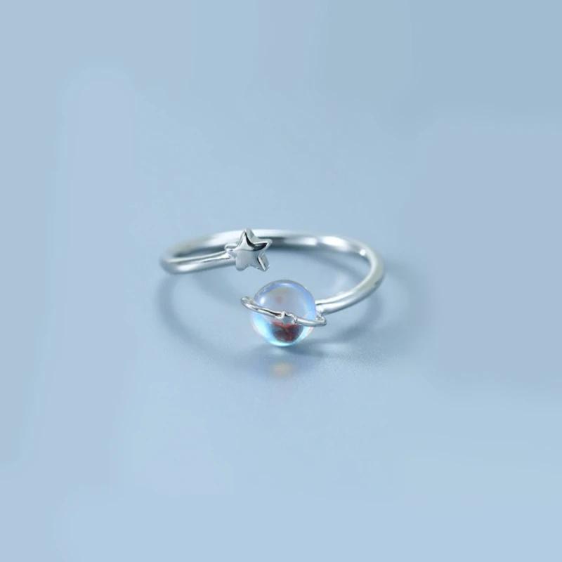 

Romantic Couple Astronaut Planet Rings for Women Sliver Men Open Rings Set Luxury Personality Finger Ring Lover s Jewelry Gifts