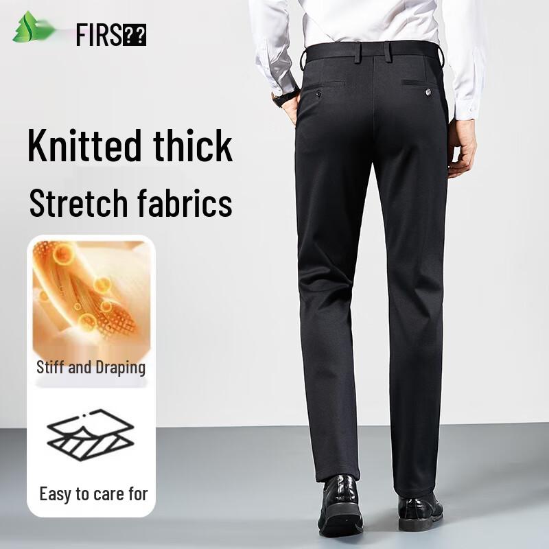 

Shanshan Men s Brushed Thickened Straight-Leg Casual Pants 32