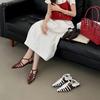 Fashion SUOJIALUN 2025 Summer New Brand Women Sandal Shoes Fashion Narrow Band Ladies Ankle Starp Slingback Shoes Soft Flat Heel Slides
