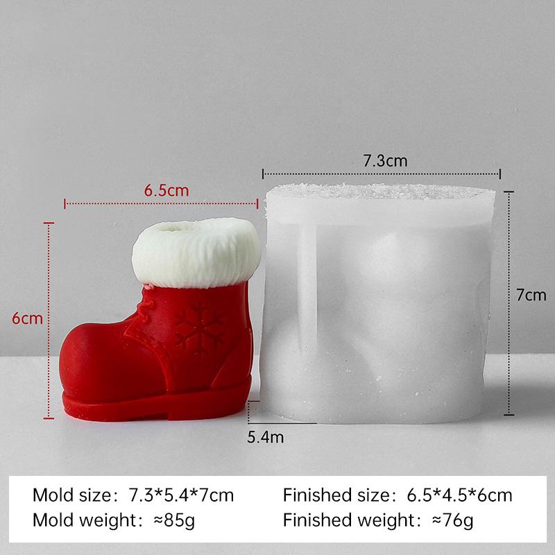 DIY Weihnachts-Serie Schneemann Schneestiefel Silikonform Handgemachte Aroma-Kerzenform Weihnachts-Elch Glocken Kerzenherstellungszubehör