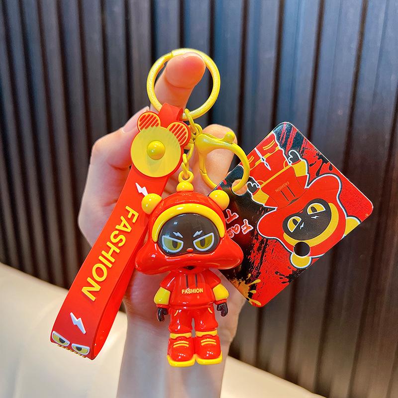 Trendy Cartoon Kid Keychain PVC Pendant for Backpack