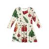 Dievčenské princeznovské šaty - Tričkové šaty A-línie s dlhým rukávom Vianočný deň