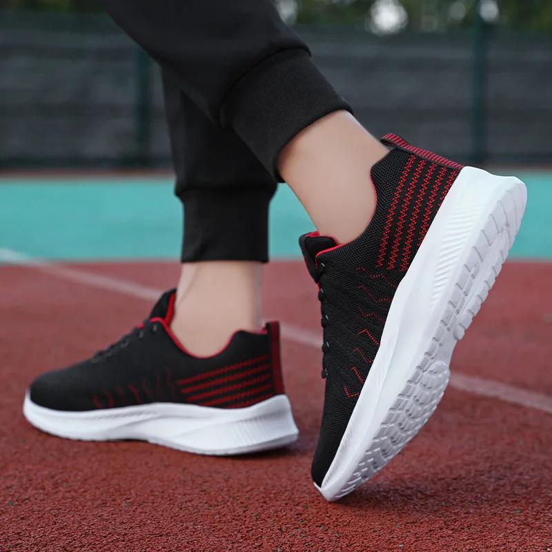 Sneakers For Men Fashion Breathable Black Red Male Sports Shoes Tenis Masculinos Autumn Mens Casual Shoe 