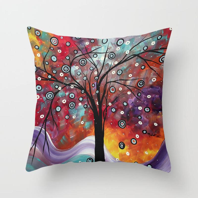 

Північний живопис маслом мистецтво друку квадратна наволочка автомобільний диван офісне крісло наволочка проста прикраса будинку наволочка 40X40CM