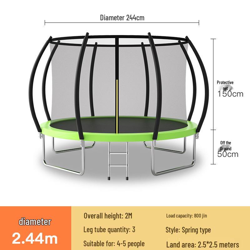 Indoor/Outdoor Kids Fitness Trampoline - Large Round Bouncing Bed for Home and Commercial Use