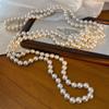 Retro 160 Cm Or So, A Variety Of Wearing Methods, Strong Light Is Round, Shijia Pearl Necklace, Autumn And Winter Sweater Chain