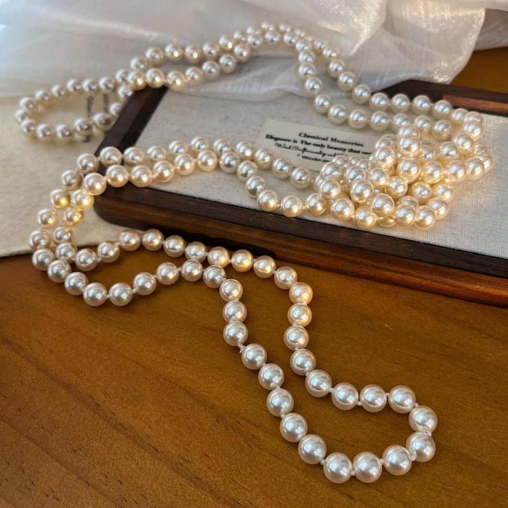 Retro 160 Cm Or So, A Variety Of Wearing Methods, Strong Light Is Round, Shijia Pearl Necklace, Autumn And Winter Sweater Chain