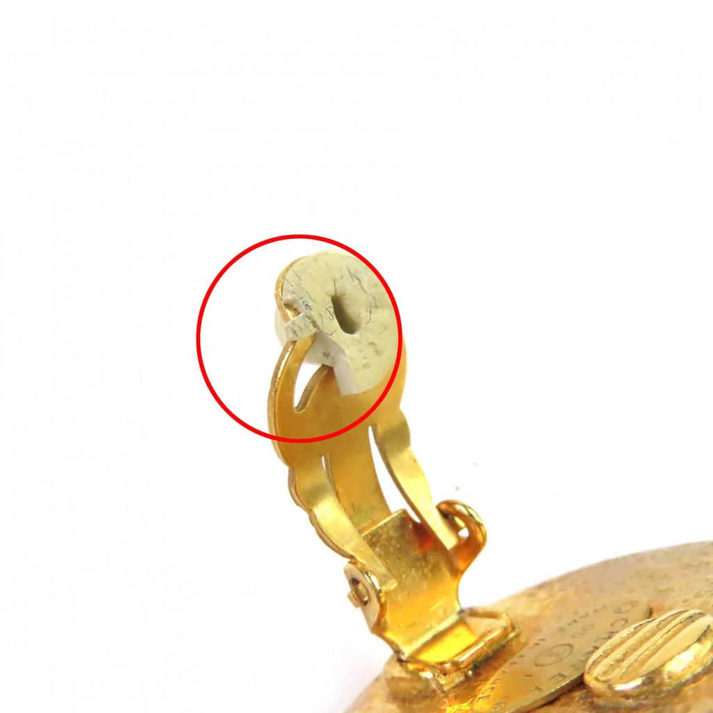 CHANEL Earring COCO Mark Faux Pearl Round Earrings (for both ears) gold 95P Used