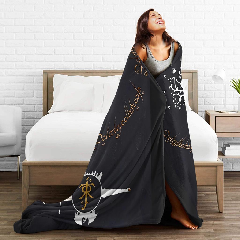 L-Lords Of The R-Rings Retro Movie Blanket Travel Flannel Bedding Throws For Couch Chair Sofa Bed Soft Warm Bedspread Gift Idea