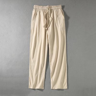 Pantaloni da uomo in cotone traspirante leggero primaverile ed estivo Pantaloni dritti casual larghi di grandi dimensioni
