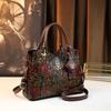 Vintage Präglad Blommig Mönster Axelhandväska, Lyxig PU Läder Toteväska, Mode Crossbodyväska För Kvinnor4.7250 köp