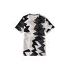 Contrast Pattern Print Round Neck Short Sleeve T-Shirt Men Tops Black FB7356-010