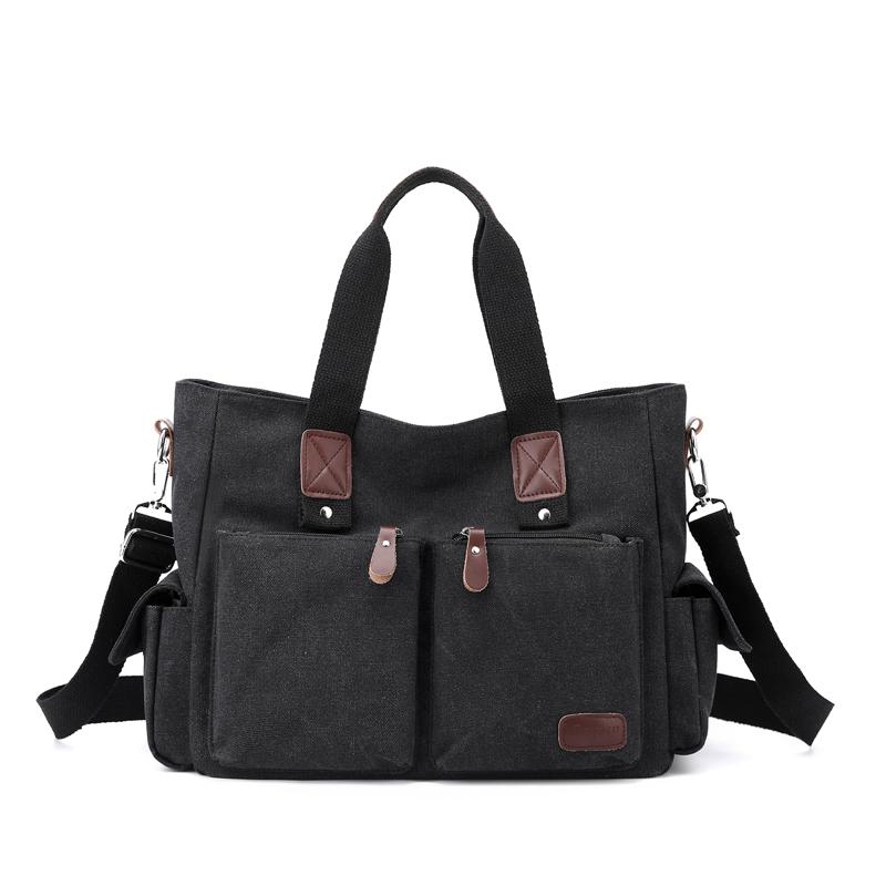 Canvas retro crossbody bag, handbag commuting bag, shoulder bag, work bag, large capacity handbag