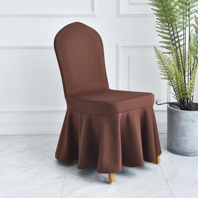 

Еластичні універсальні чохли на стільці з рюшами Весільний готель, банкет, їдальня, прикраса, чохли на стільці з оборками