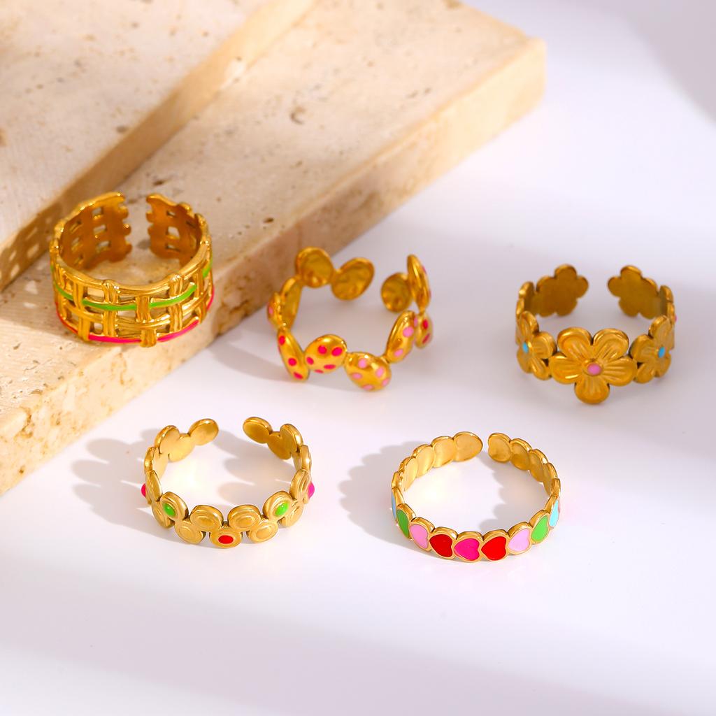 2026 ins stainless steel ring opening does not fade 18K gold-plated niche design sense simple and versatile ring women