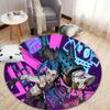 1Pc Anime Battle Flannel Round Rug Soft Non Slip Circular Office Carpet Floor Mat Bedroom Living Room Xmas Gift S1877