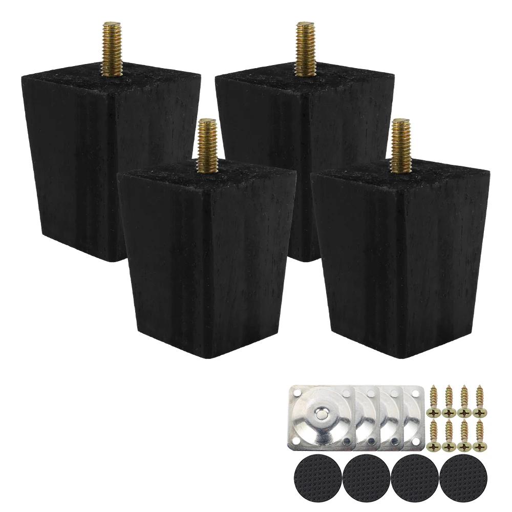 

4Pcs Solid Wood Furniture Legs Chair and Cabinet Table Replacement Feet Sloping Foot Height 6-15cm Inclined Cone Sofa Bed