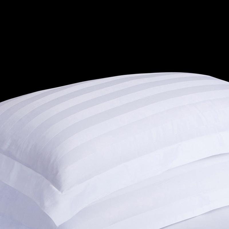 New 1 PC Cotton Diameter 45 * 75 Pillowcase Hotel Cotton Bedding Thicke Satin Strip of Pure White