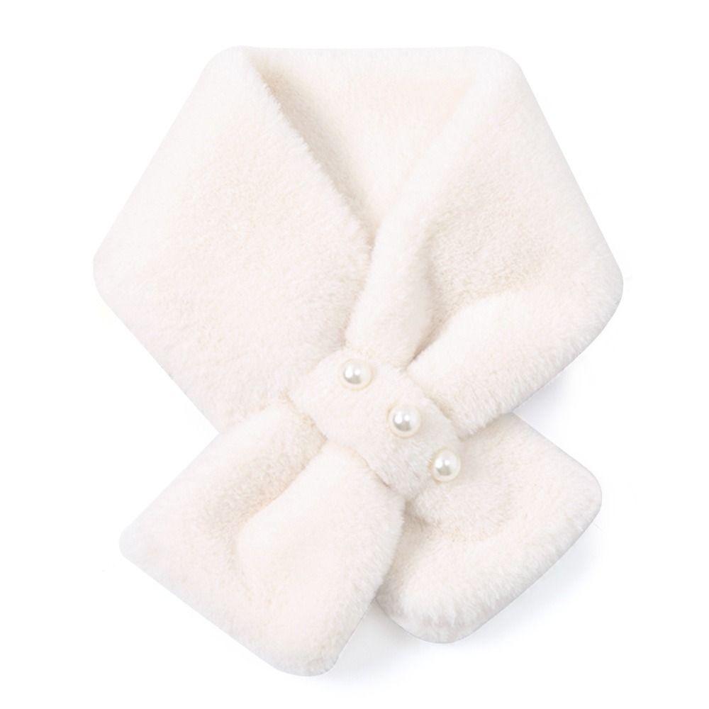 

Зимний мягкий удобный искусственный меховой воротник плюшевый шарф крест на шее теплая шаль белый