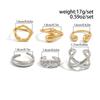 Vintage Smooth Adjustable Joint Open Rings for Women Exaggerated Gold Color Geometric Finger Rings Hip Hop Daily Jewelry Gift New