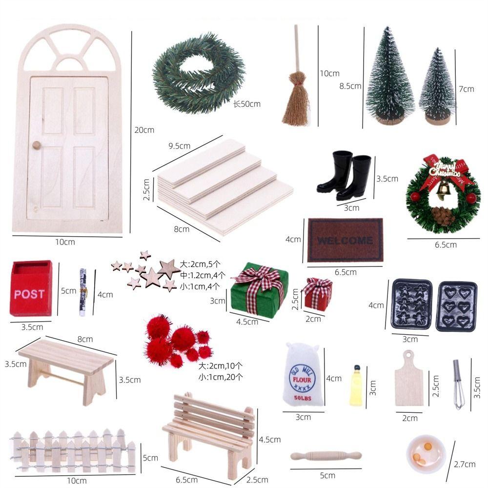 String Hat DollHouse Elf Kit Mini Tree Miniature Elf Door Fairy Toy House  Kids Toy