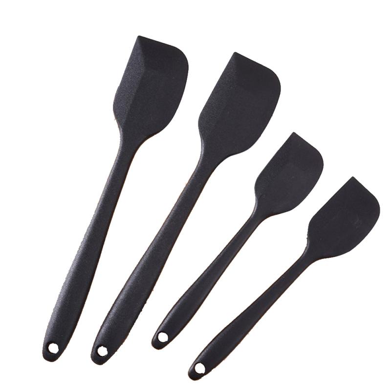 4 Pcs/set Food Grade Silicone Cake Cream  Spatula Set High Heat Resistant Nonstick Kitchen Scraper