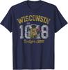 Vintage Fade T-Shirt Featuring Wisconsin Badger State Flag Design
