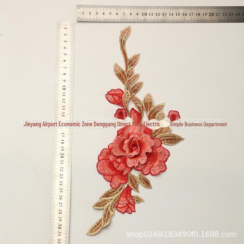 Yixia этнический стиль многоцветный 3D пион вышивка аппликация украшение Ruyi flower