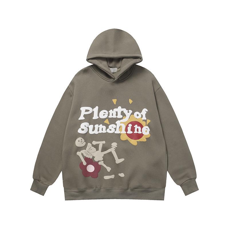 Graffiti Letter Foam Fleece Baggy Sweatshirts Męskie Oversize High Street Casual Hooded Hoodie Unisex Pullover Loose Hoody