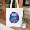 Cartoon K Pop Demon Hunters Women's Shoulder Pouch Fashion Canvas Bags Adorable Tote Bags Printed Handbag Shopping Bags Birth Date Gifts