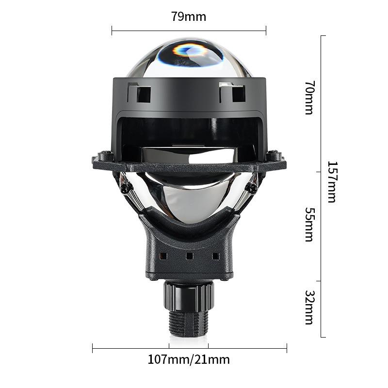 A3 + Car LED Headlight 2.5/3 Inch Lossless Bifocal Lens H4H7 Double Lamp Cup 60W High Power Laser Lens