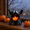Halloween Window Decor Ghost Candle Holder with LED Candle, Cute Tea Light Battery Operated Holder, Spooky Tabletop Decoration for Indoor Home Decor,