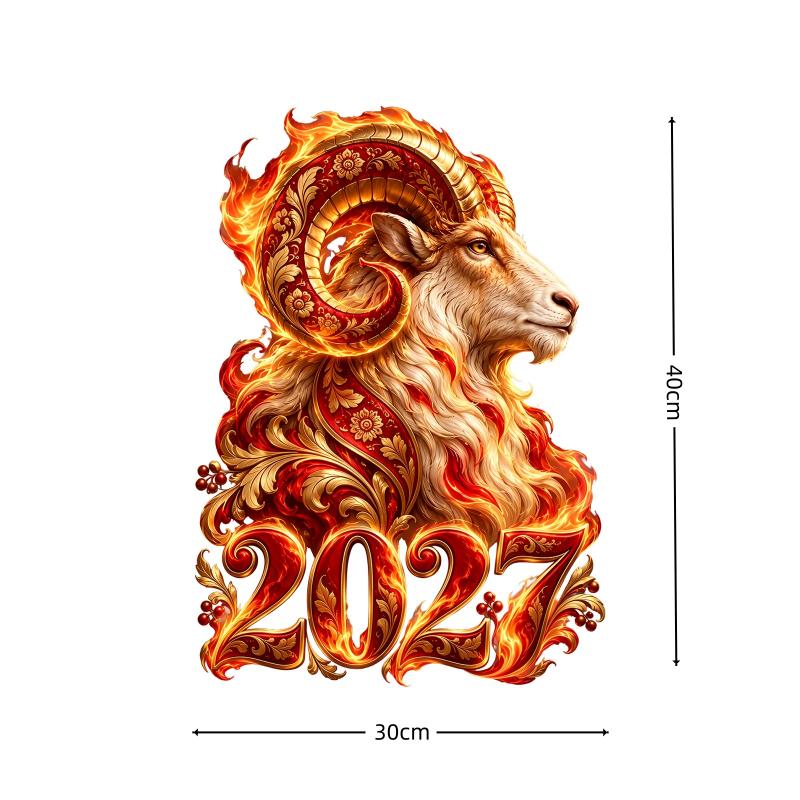 Christmas Sheep Zodiac Wall Stickers Detachable Festival Glass Window Decorations Art Wallpaper For Living Room Home Decor