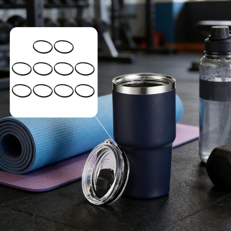 10PCS  Rubber Gasket Inserts For Drinkware Lids Leakproof Sealing Rings Replacement Parts Accessories