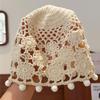 Sweet Knit Beanies Beads Tassels Weave Cap Retro Crochet Hollow Knitted Hat  Girls