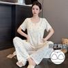 Summer New Modal Short-sleeved Trousers Pajamas Women's Thin Loungewear Loose and Breathable Casual Style Can Be Worn Outside