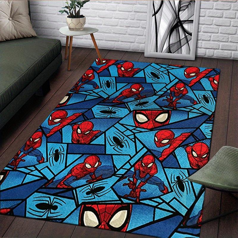 1pc Spider-Man Pattern Area Rug Soft Flannel Floor Mat for Living Room,Office,Bedroom and Carpet,Sofa Coffee Table Floor Mat