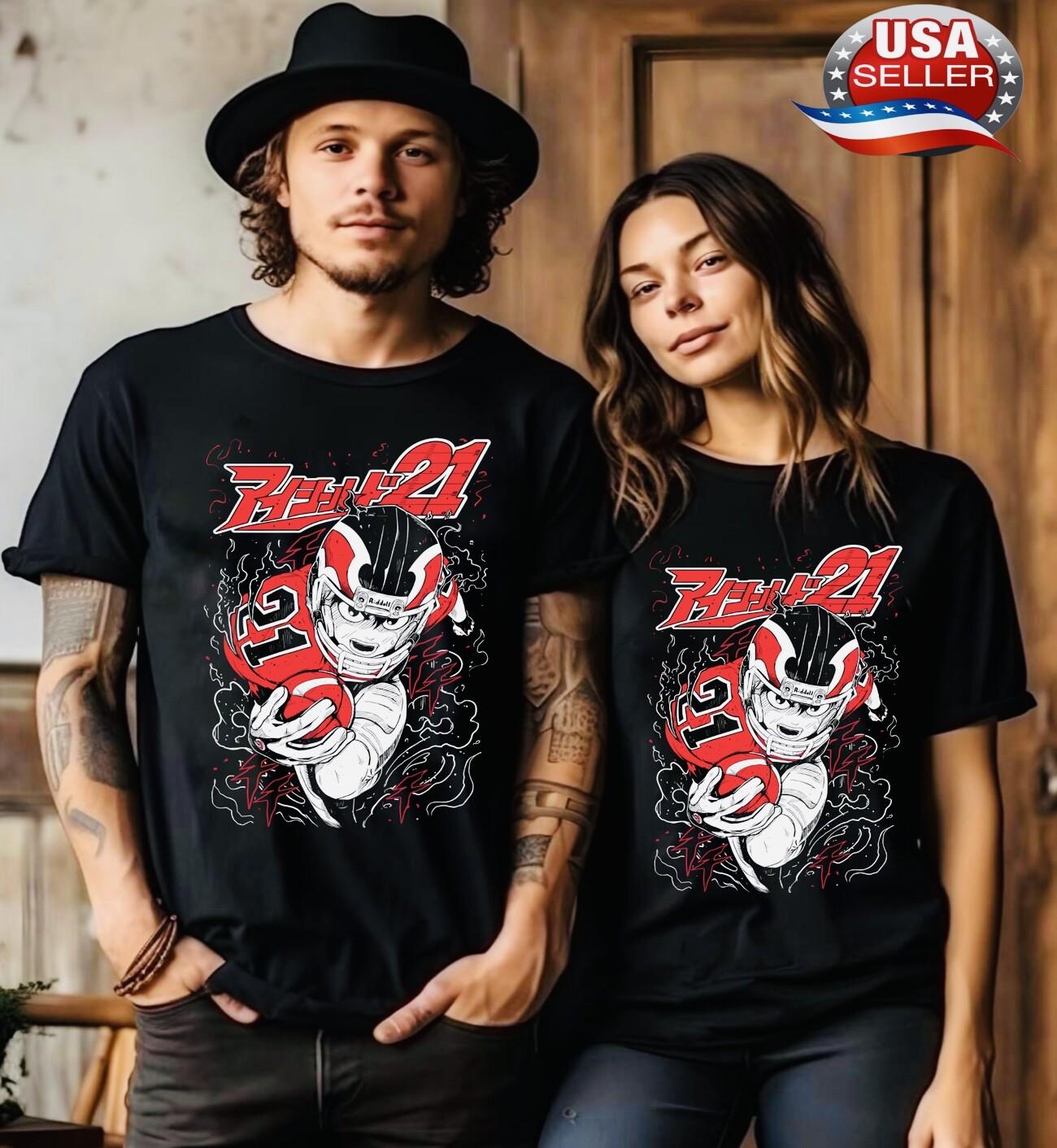 T-Shirt Mens Womens Tees Top Eyeshield 21 ,T-Shirt Mens Womens Tees Top Hiruma Taro Raimon Suzuna American football shirt XL