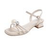 Fashion 2025 New Style Fashionable Sandals Soft-soled Comfortable Women's Shoes Open-toe Roman Shoes Non-tiring Mid-heel Sandals
