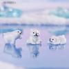 4pcs Miniature Polar Bear Figurines Resin Crafted Handicraft Simulation DIY Aquarium Landscape Dollhouse Decor Bonsai Ornaments